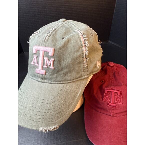 Texas A&M New Era Hats Aggies Lot of 2 Women Cotton Strap Back Embroidered Cap - Picture 4 of 13